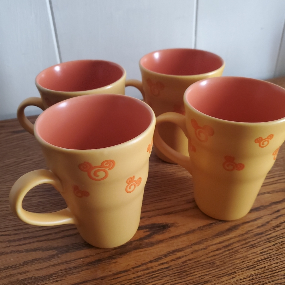 Disney Mickey Mouse Swirl Ear Mugs Set of 4